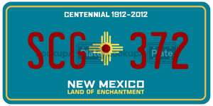 SCG372 license plate in New Mexico