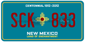 SCK833  license plate in NM
