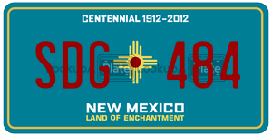 SDG484  license plate in NM
