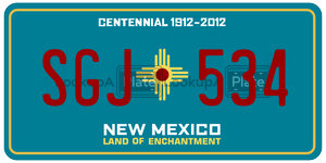 SGJ534  license plate in NM