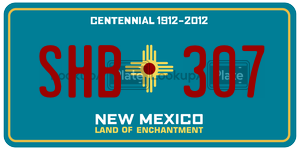 SHB307  license plate in NM