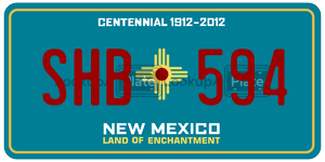 SHB594  license plate in NM