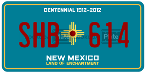 SHB614  license plate in NM