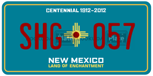 SHG057  license plate in NM