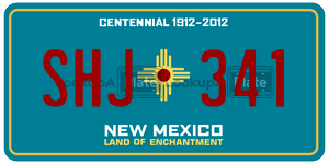 SHJ341  license plate in NM