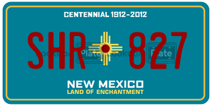 SHR827  license plate in NM