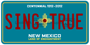 SINGTRUE  license plate in NM