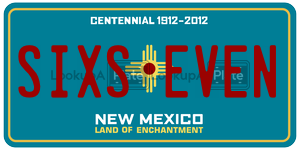 SIXSEVEN  license plate in NM