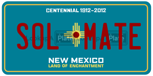 SOLMATE  license plate in NM