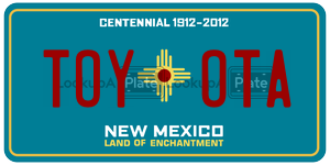TOYOTA  license plate in NM