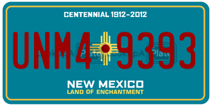 UNM49393  license plate in NM