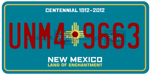 UNM49663  license plate in NM