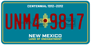 UNM49817  license plate in NM