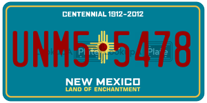 UNM55478  license plate in NM