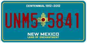 UNM55841  license plate in NM