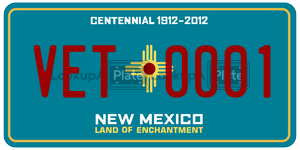 VET0001  license plate in NM