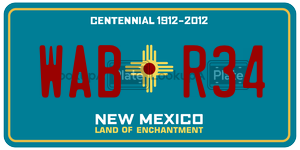 WABR34  license plate in NM
