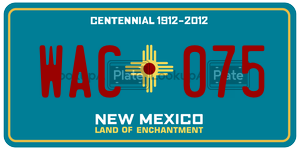 WAC075 license plate in New Mexico