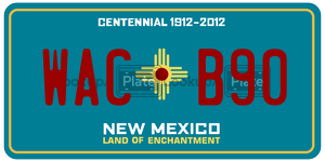 WACB90  license plate in NM