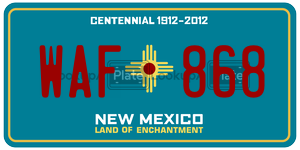 WAF868  license plate in NM