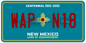 WAPN18 license plate in New Mexico