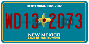 WD132073  license plate in NM