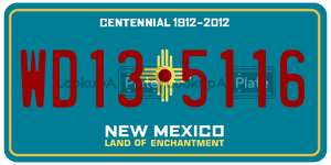 WD135116  license plate in NM