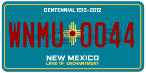 WNMU0044  license plate in NM
