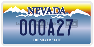 000A27  license plate in NV