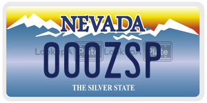 000ZSP license plate in Nevada