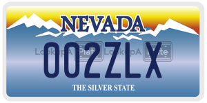 002ZLX license plate in Nevada