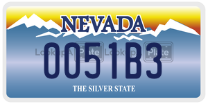 0051B3  license plate in NV