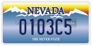 0103C5  license plate in NV