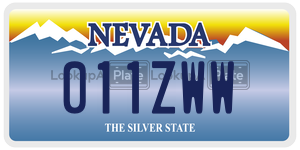 011ZWW  license plate in NV