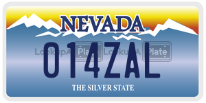 014ZAL license plate in Nevada