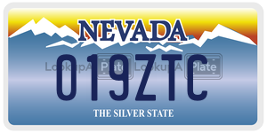 019ZTC  license plate in NV
