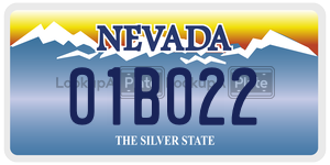 01B022  license plate in NV