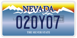 020Y07  license plate in NV