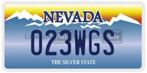 023WGS  license plate in NV