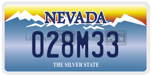 028M33 license plate in Nevada