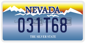 031T68  license plate in NV