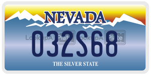 032S68  license plate in NV