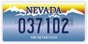0371D2  license plate in NV