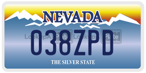 038ZPD  license plate in NV