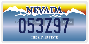 053Z97 license plate in Nevada