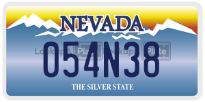054N38  license plate in NV