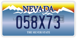 058X73 license plate in Nevada