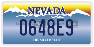 0648E9  license plate in NV