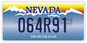 064R91  license plate in NV