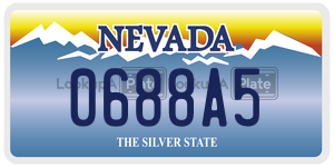 0688A5  license plate in NV